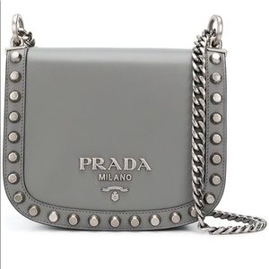PRADA STUDDED CROSS BODY BAG